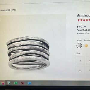 James Avery stacked hammered ring